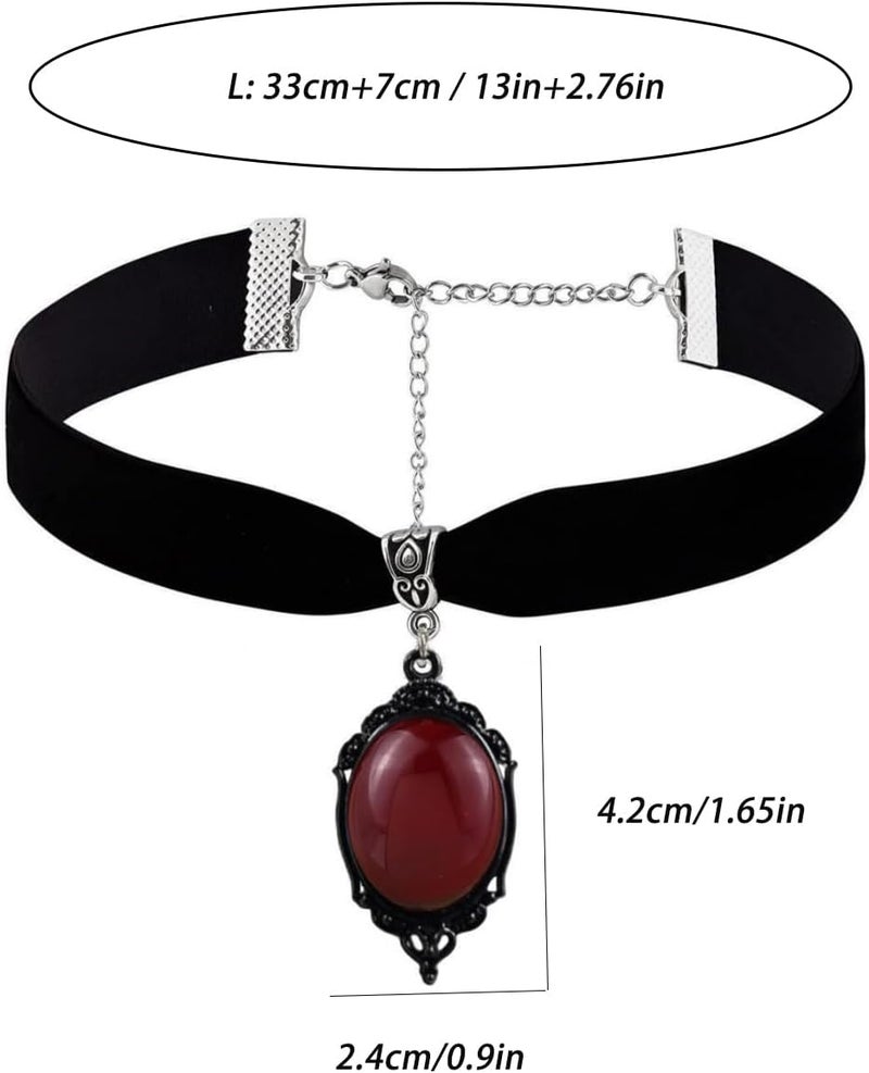 Cicod Gothic Black Velvet Goth Choker Necklace for Women,Cameo Black Choker Crow Skull Pendant Necklace Vintage Collar Skull Necklace Gothic Jewelry - Image 4